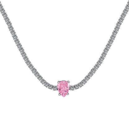 [Love More]1.0 carat Unique Pear Cut Tennis Necklace