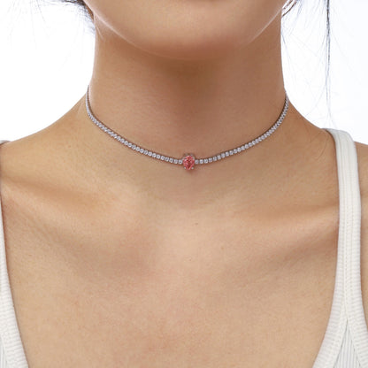 [Love More]1.0 carat Unique Pear Cut Tennis Necklace