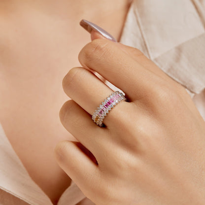 [Love More]Ornate Colorful Radiant Cut Daily Ring