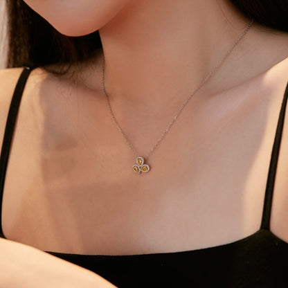 [Love More]Elegant Flower Shape Pear Cut Necklace