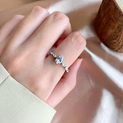 [Love More]0.75 Carat Luxurious Vibrant Elongated Cushion Cut Daily Ring