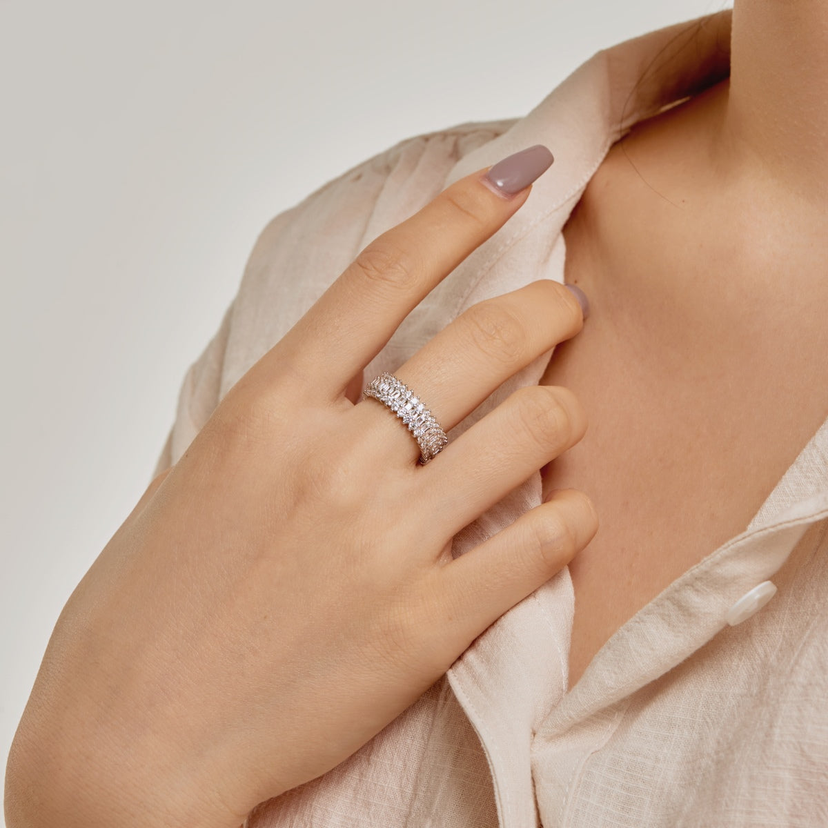 [Love More]Ornate Colorful Radiant Cut Daily Ring