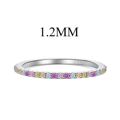 [Love More]Ornate Colorful Round Cut Tennis Ring