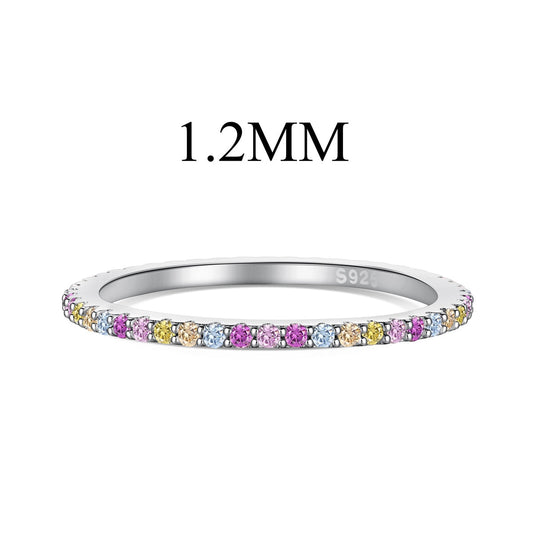 [Love More]Ornate Colorful Round Cut Tennis Ring