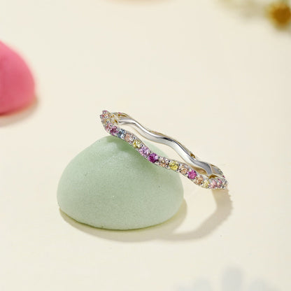 [Love More]Dainty Colorful Round Cut Party Ring