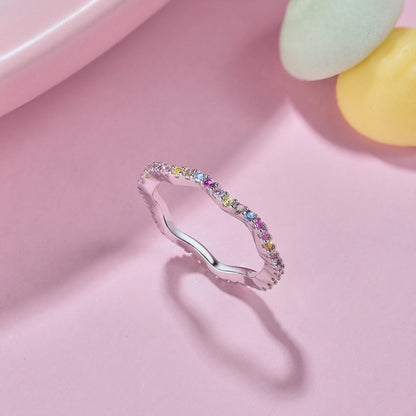 [Love More]Dainty Colorful Round Cut Party Ring