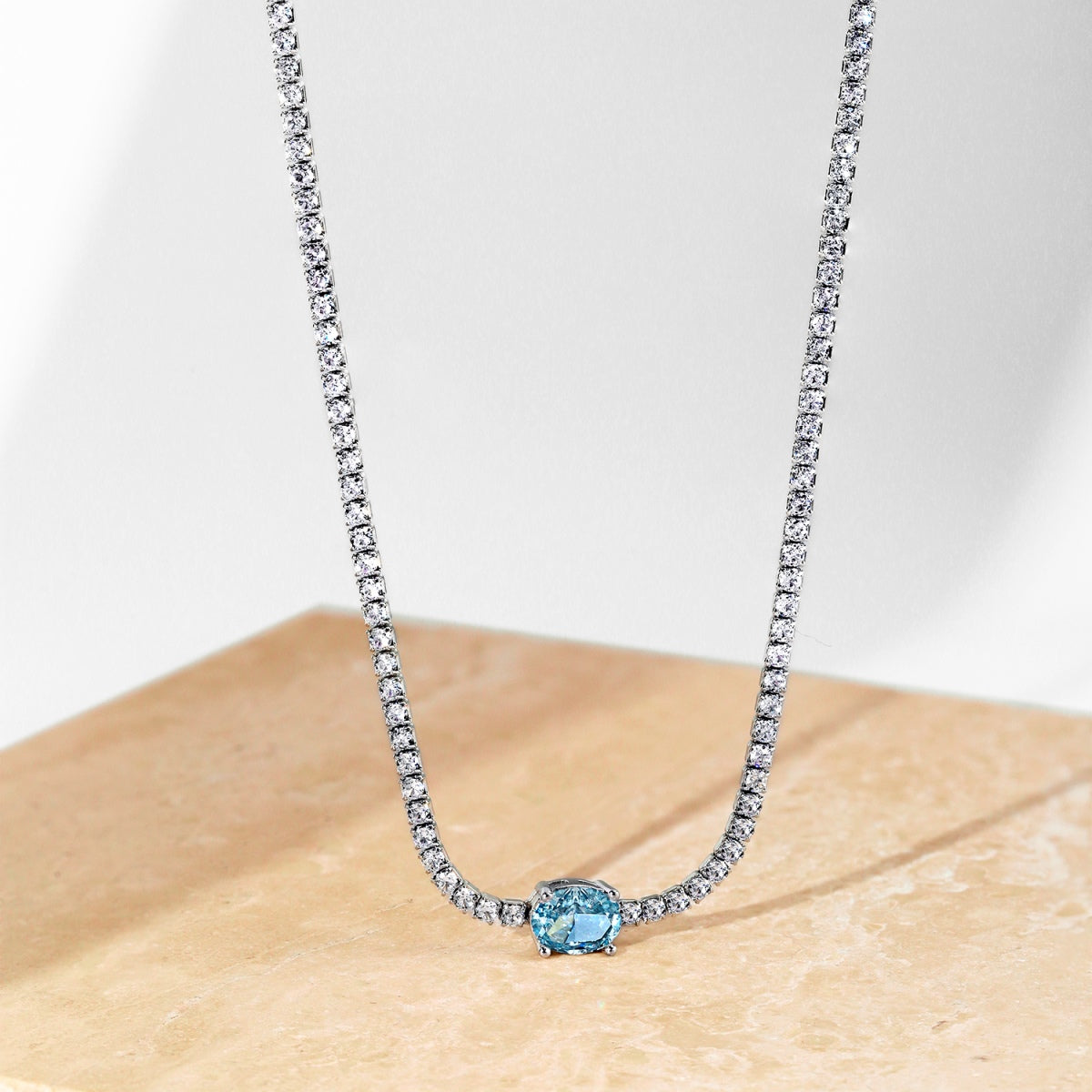 [Love More]1.0 Carat Shining Oval Cut Necklace