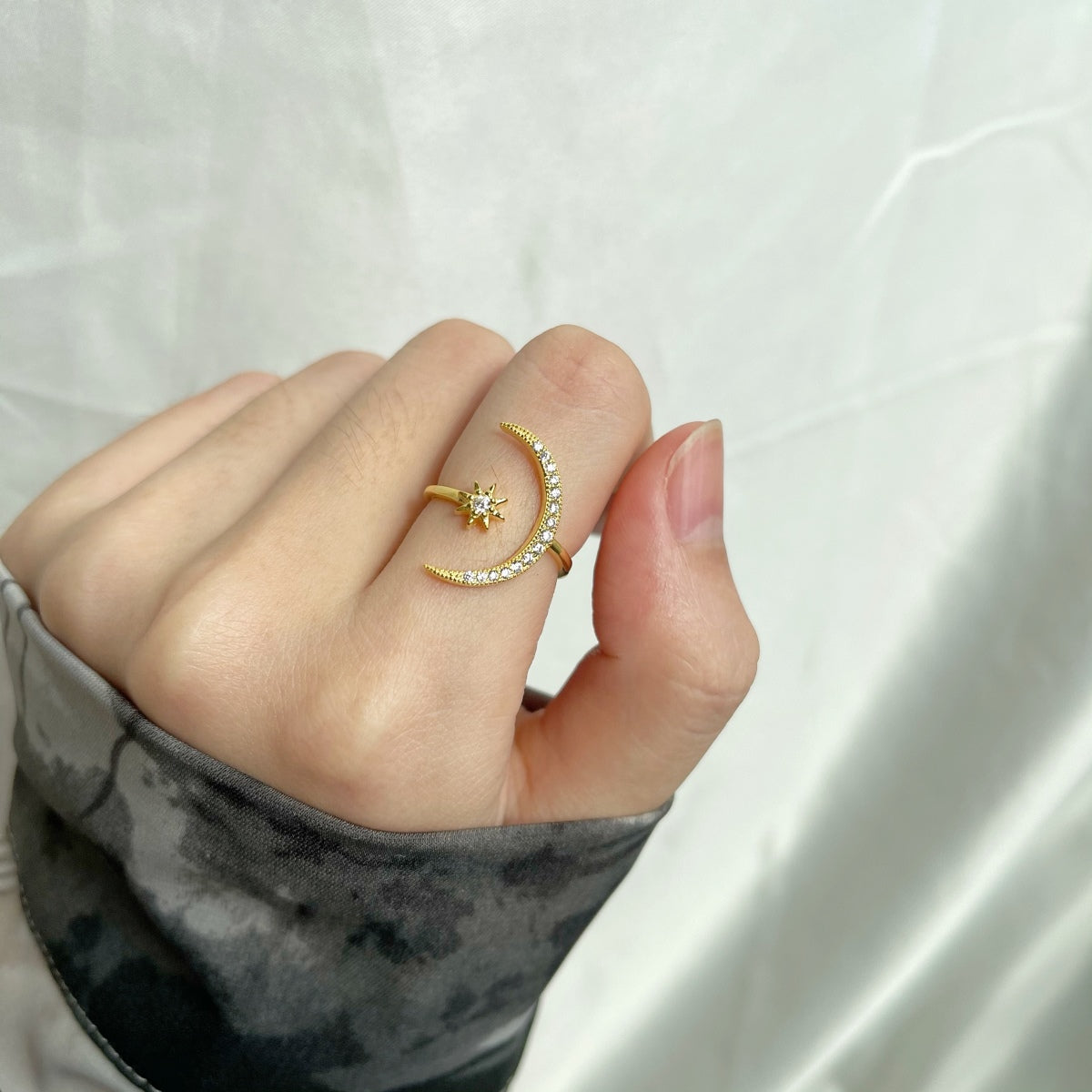 [Love More]Eternity Moon & Star Ring