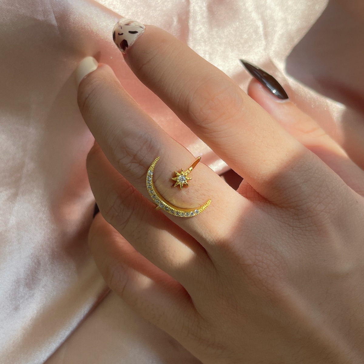 [Love More]Eternity Moon & Star Ring