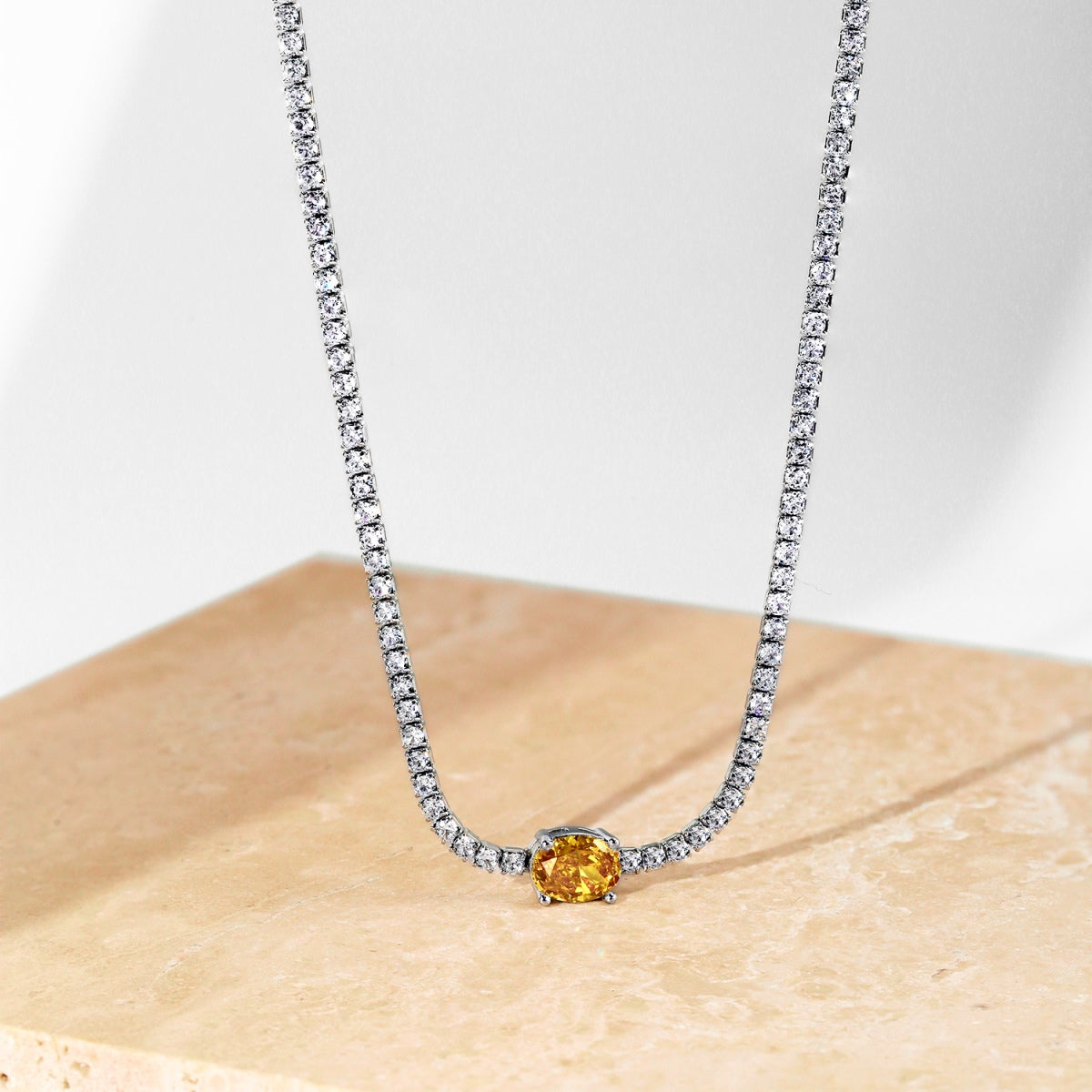 [Love More]1.0 Carat Shining Oval Cut Necklace
