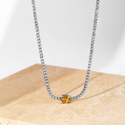 [Love More]1.0 Carat Shining Oval Cut Necklace