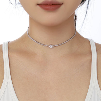 [Love More]1.0 Carat Shining Oval Cut Necklace