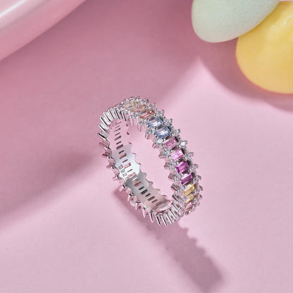 [Love More]Splashy Ornate Emerald Cut Cocktail Ring