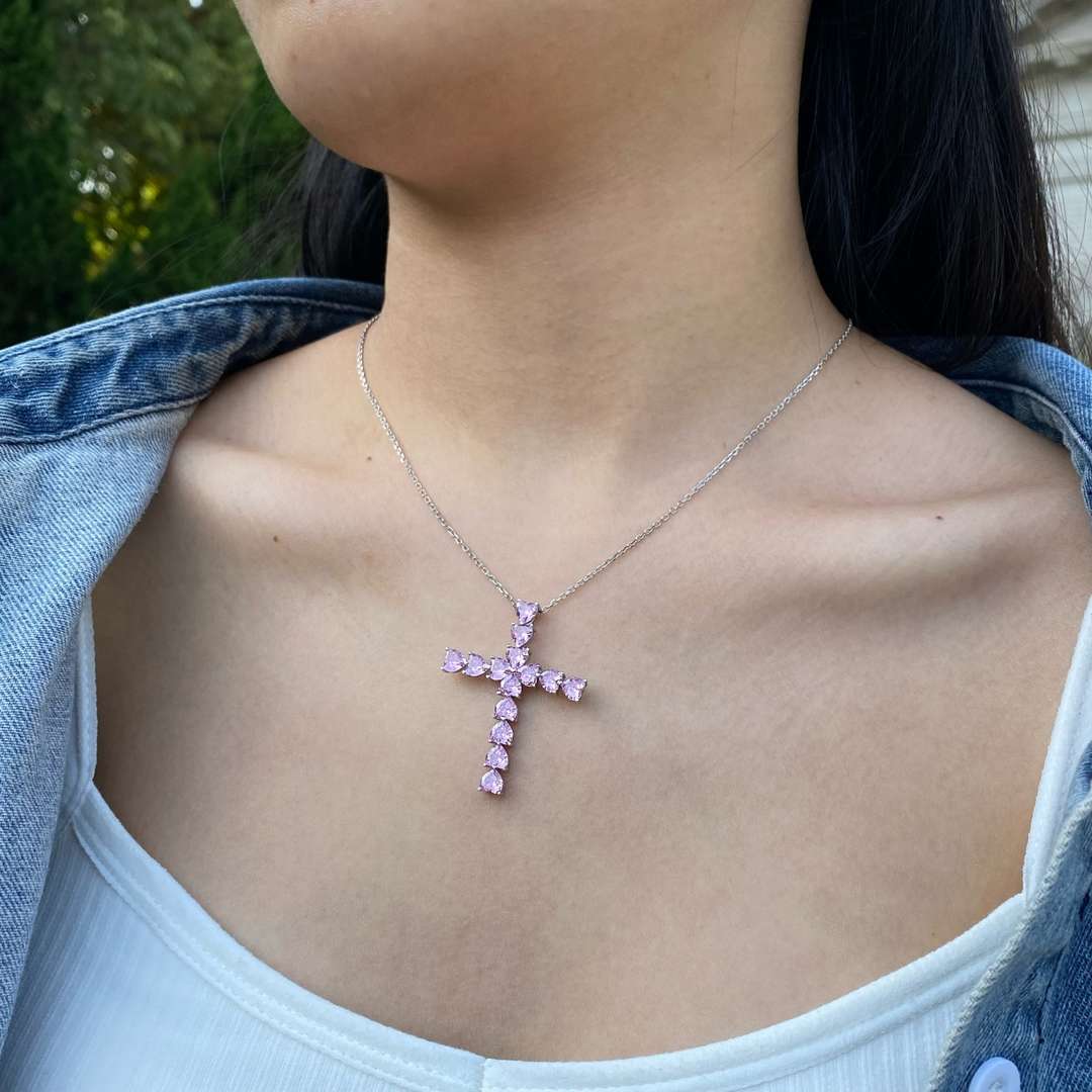 [Love More]Radiant Cross Shape Necklace