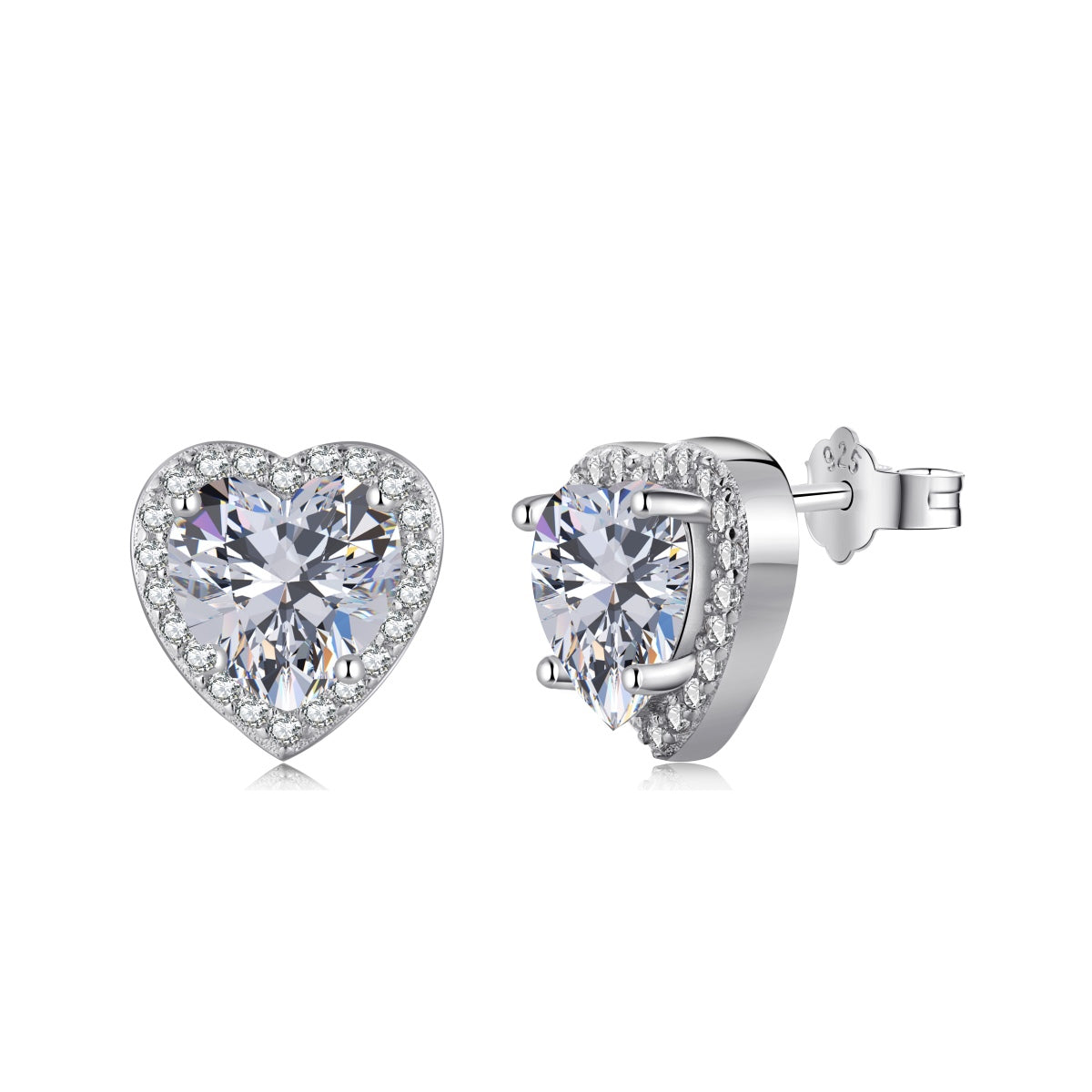 [Love More]Sparkling Heart Shape Lover Earrings