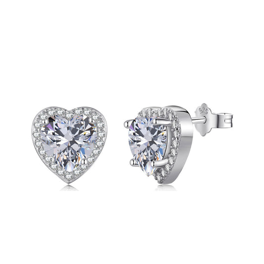 [Love More]Sparkling Heart Shape Lover Earrings