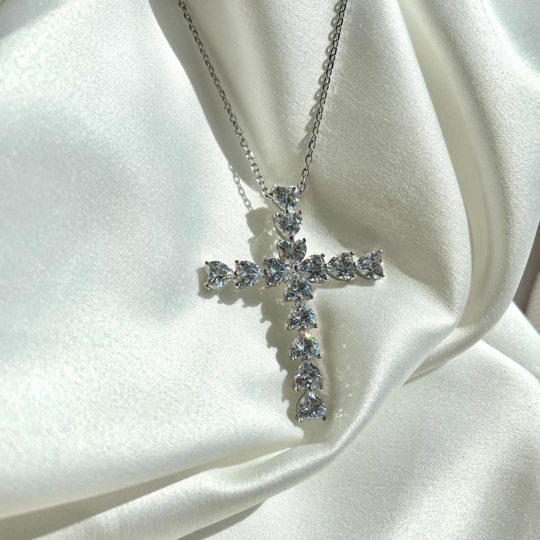 [Love More]Radiant Cross Shape Necklace