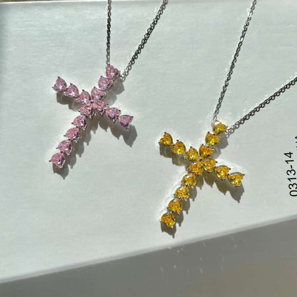 [Love More]Radiant Cross Shape Necklace