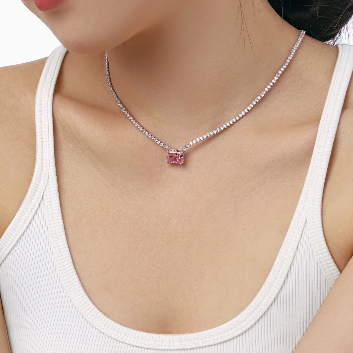 [Love More]4.0 Carat Elegant Radiant Cut Necklace