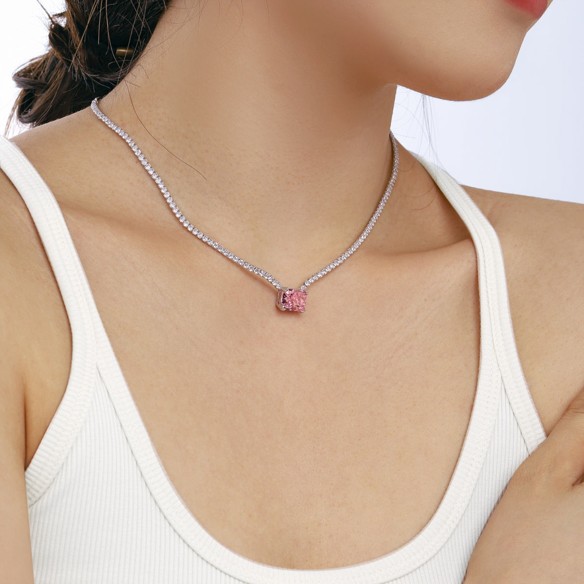 [Love More]4.0 Carat Elegant Radiant Cut Necklace