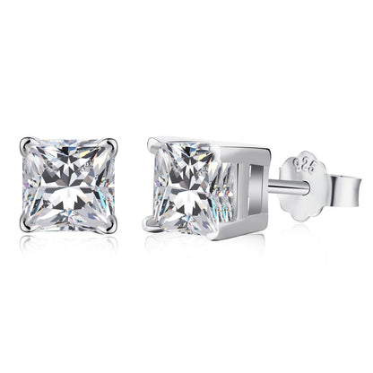 [Love More]1.0 Carat Radiant Princess Cut Wedding Earrings