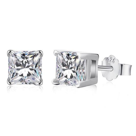 [Love More]1.0 Carat Radiant Princess Cut Wedding Earrings