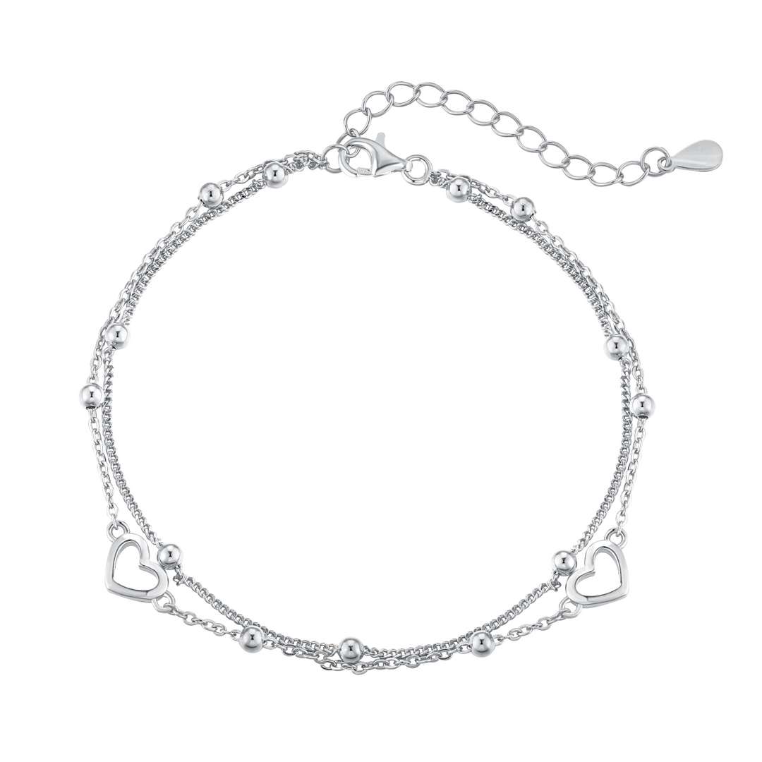 [Love More]Dainty Double Layer Love Heart Bracelet