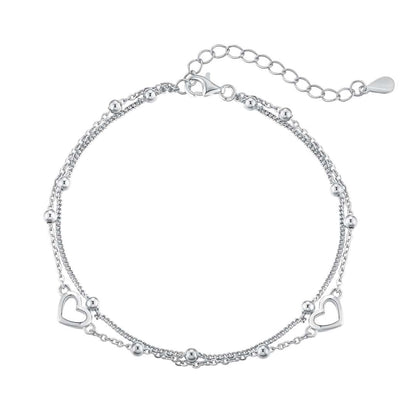 [Love More]Dainty Double Layer Love Heart Bracelet