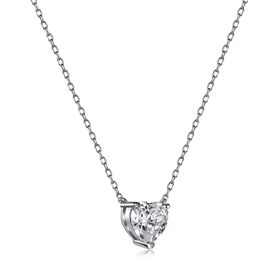 [Love More]Heart Shape Main Stone Pendant Collarbone Necklace