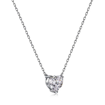 [Love More]Heart Shape Main Stone Pendant Collarbone Necklace