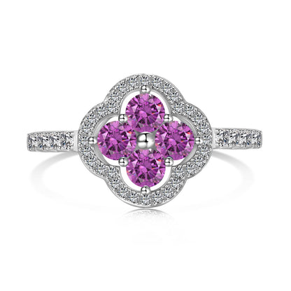 [Love More]Four Leaf Clover Flower Design Ring