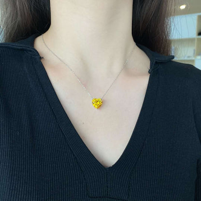 [Love More]6.0 carat Radiant Heart Shape Necklace