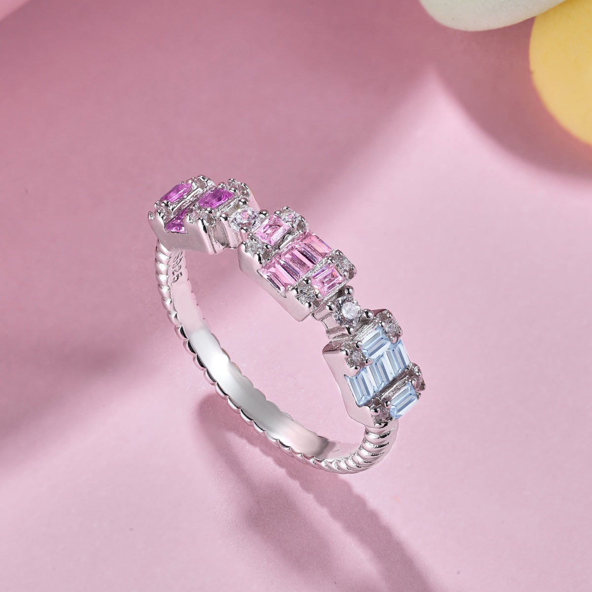 [Love More]Unique Colorful Emerald Cut Party Ring