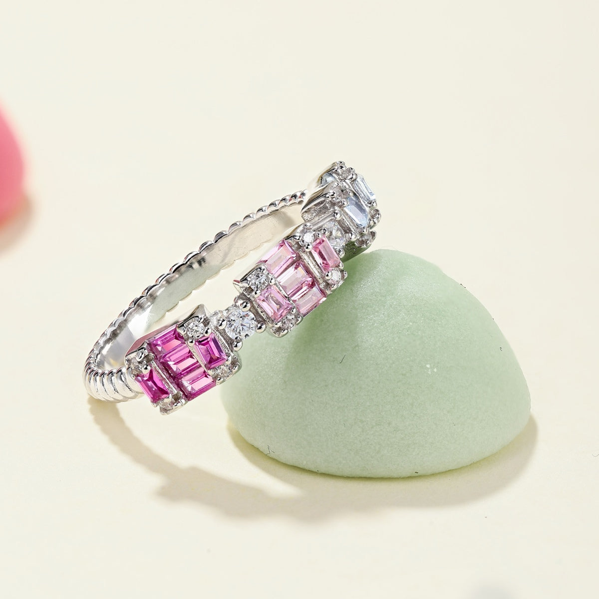 [Love More]Unique Colorful Emerald Cut Party Ring