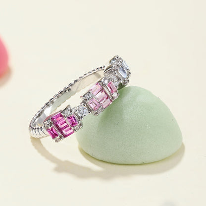 [Love More]Unique Colorful Emerald Cut Party Ring