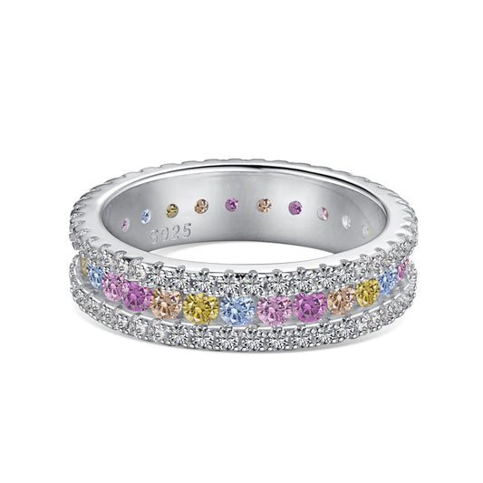 [Love More]Delicate Colorful Round Cut Daily Ring