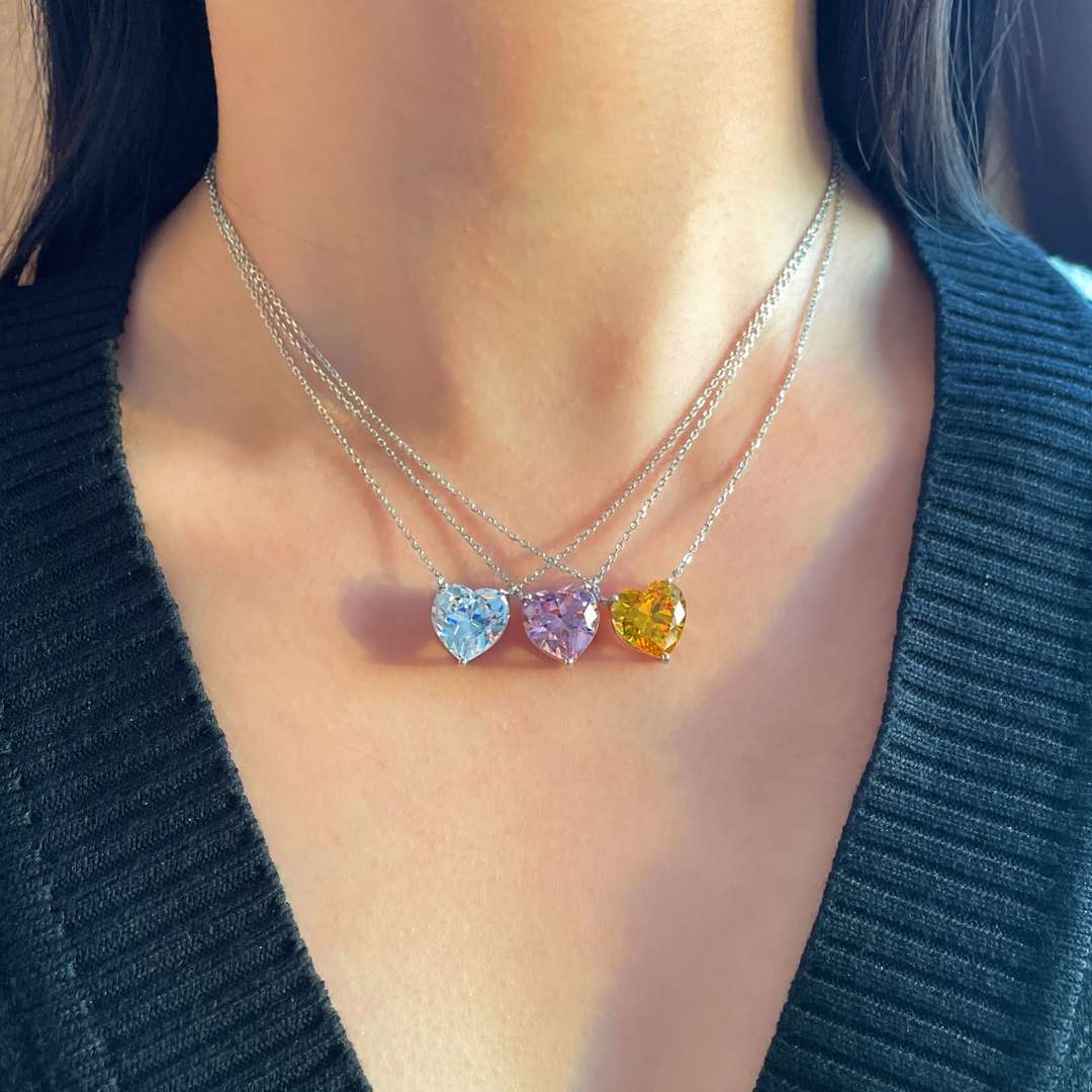 [Love More]6.0 carat Radiant Heart Shape Necklace