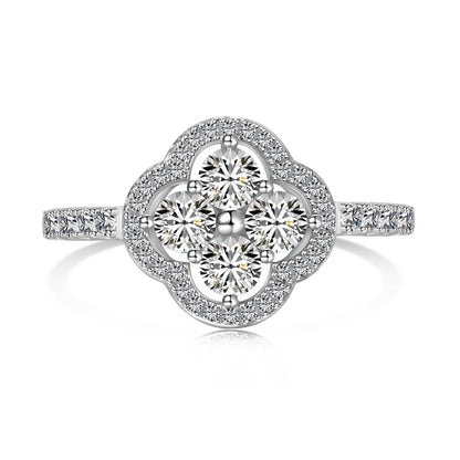 [Love More]Four Leaf Clover Flower Design Ring