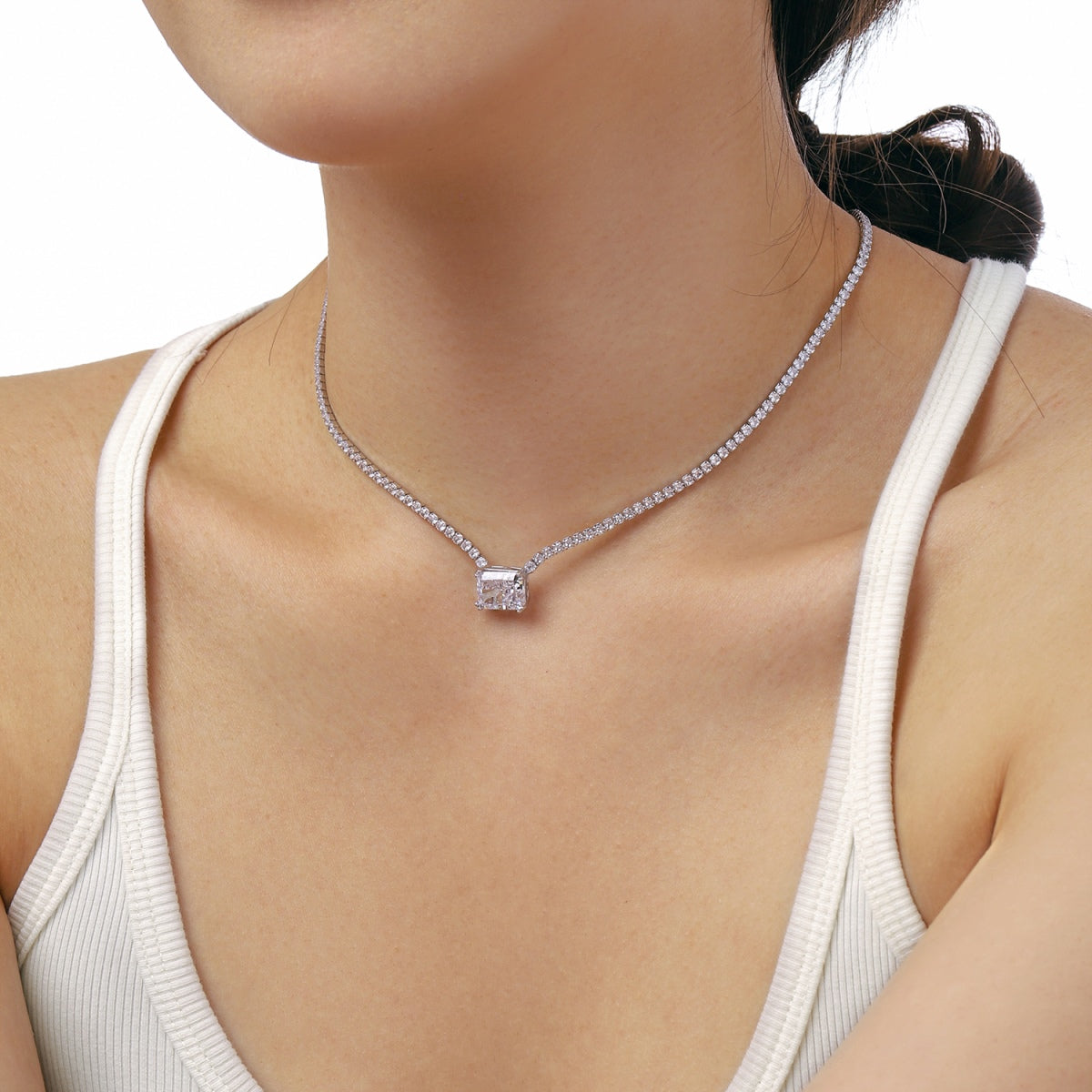 [Love More]4.0 Carat Elegant Radiant Cut Necklace