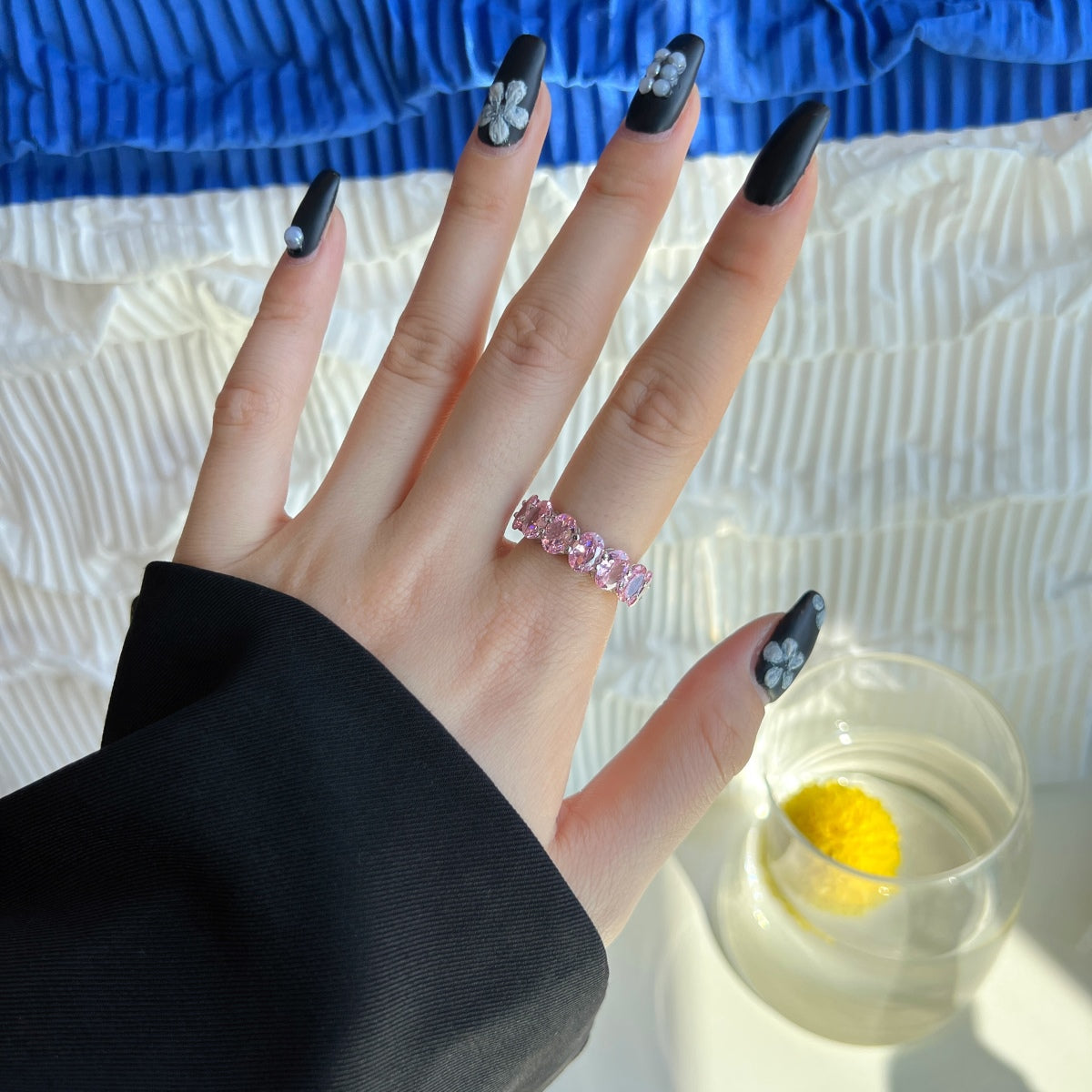 [Love More]Dainty Elongated Cushion Cut Tennis Ring
