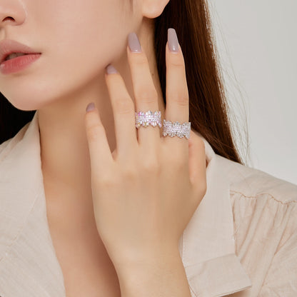 [Love More]Luxurious Colorful Radiant Cut Daily Ring