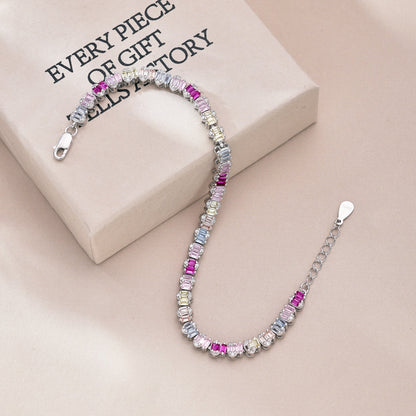 [Love More]Delicate Colorful Emerald Cut Party Bracelet