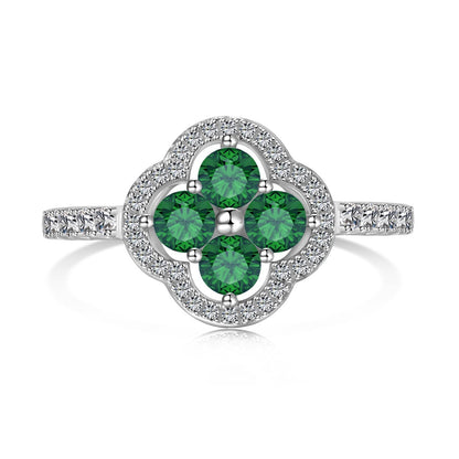 [Love More]Four Leaf Clover Flower Design Ring