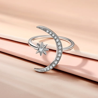 [Love More]Eternity Moon & Star Ring