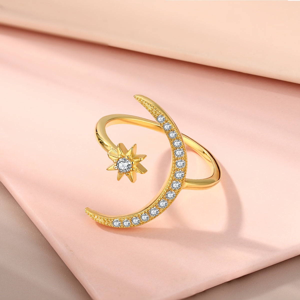 [Love More]Eternity Moon & Star Ring