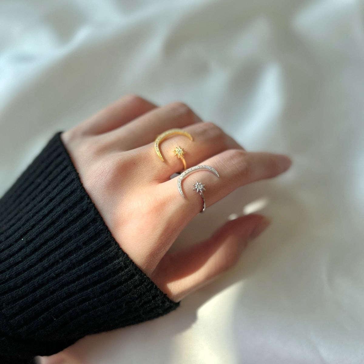 [Love More]Eternity Moon & Star Ring