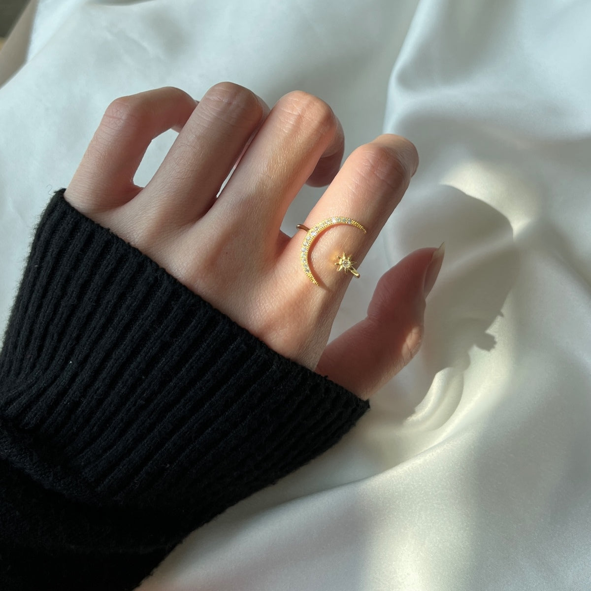 [Love More]Eternity Moon & Star Ring