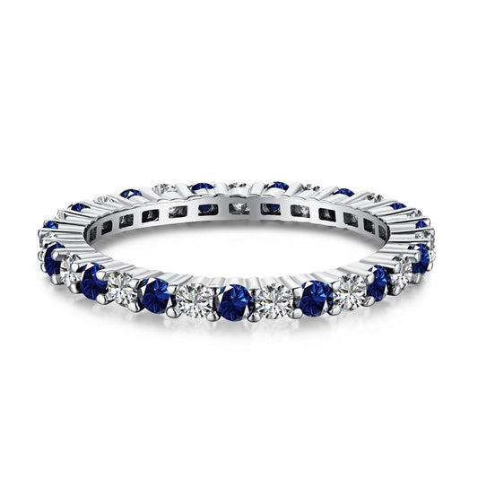 [Love More]Exquisite Colorful Round Cut Tennis Ring