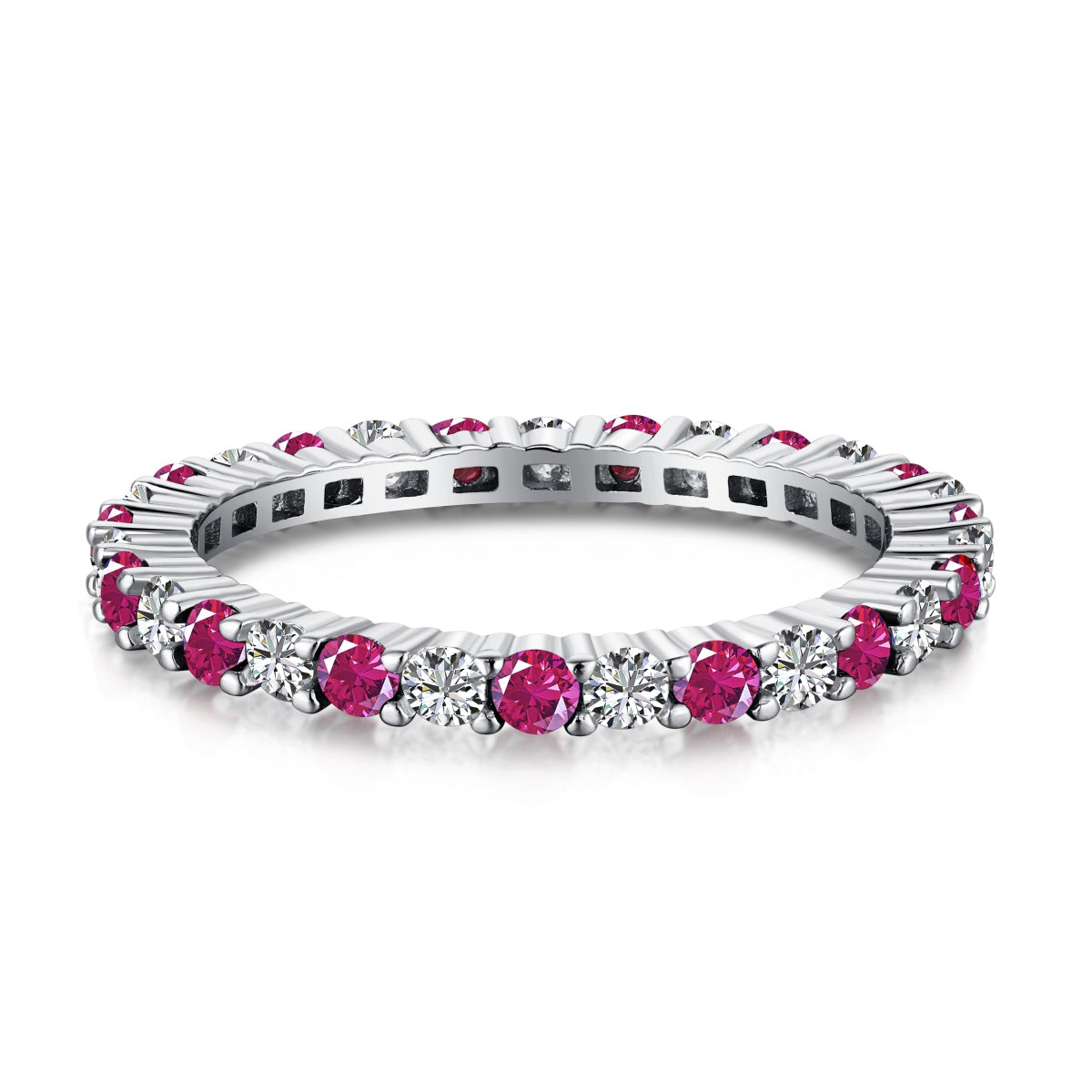 [Love More]Exquisite Colorful Round Cut Tennis Ring