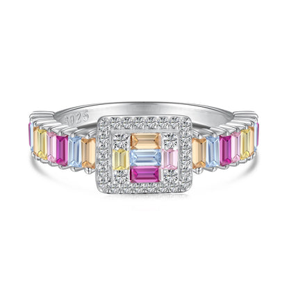 [Love More]Exquisite Colorful Radiant Cut Party Ring